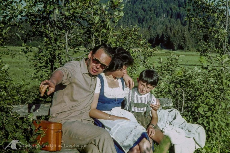 Roland, Sigrid und Matthias Töpfer 1964 auf einem Urlaub in Österreich