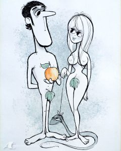 Adam und Eva Zeichnung von Roland Töpfer